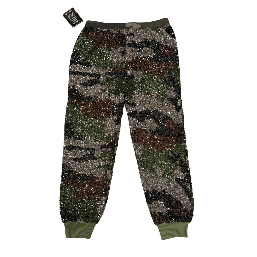 NWT Retrofete Sequin Camo Pants Womens Large Green Y2K Party Event Streetwear - Picture 2 of 16